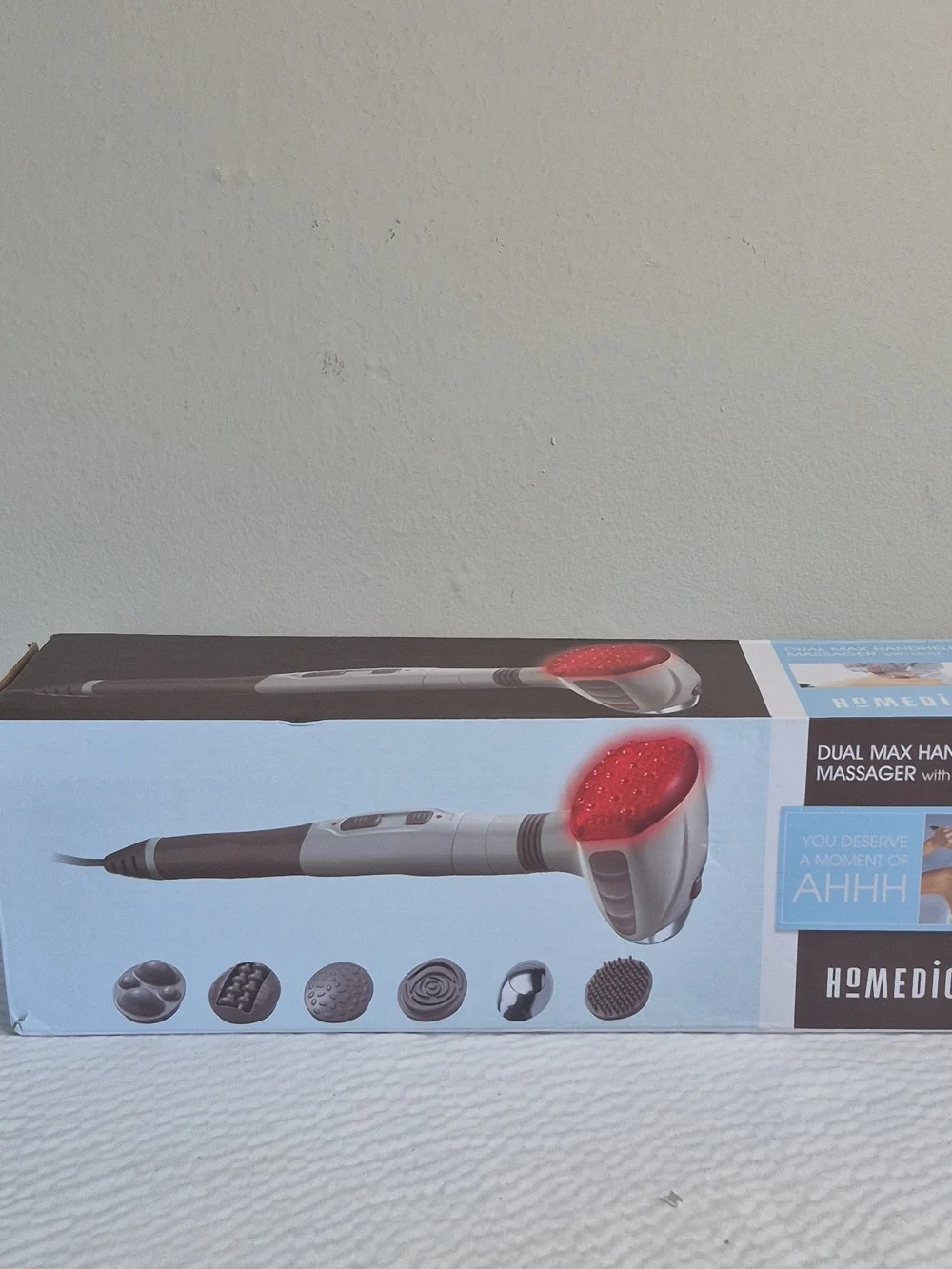 HoMedics Dual Max Handheld Massager in Gray and Red